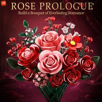 KAVOWORLD 889PCS Rose Bouquet Building Blocks Set Eternal Flower Building Toys Home Decoration Romantic Gift for Valentine's Day