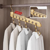 New 8 Holes Storage Rack for Clothes Hangers Organizer Foldable Rotatable Metal Hangers Storage Hook Racks Wardrobe Space Saver