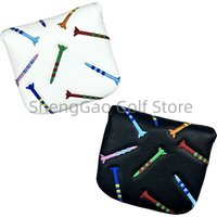 1pc Rocket Pattern Golf Putter Cover PU Leather Large Mallet Golf Head Cover Magnetic Closure Golf Head cover