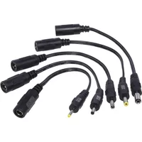 1X DC Power Cable Male to Female Adapter 5.5 x 2.1 Female to 5.5x2.5mm 3.0x1.1mm 2.5x0.7mm 3.5x1.35mm 4.0x1.7mm Male Connector