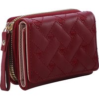 Solid Color Mini Tri-fold Women Wallet Multi Card Slots Coin Purse Portable Student Daily Small Clutch Hand Storage Bag