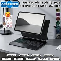 Bluetooth Magic Keyboard For iPad Pro 11/13 M5 M4 Air M3 M2 Air 4/5/6 10.9" A16 10th 11th Gen Smart Cover Multi-Touch Backlight