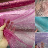 Shimmering Glitter Tulle Fabric with Multi Color Sparkle Lace Mesh for Prom Dress Costumes Party Backdrop Wedding Decoration
