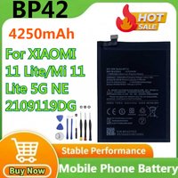 100% New Battery BP42 4250mAh for XIAOMI 11 Lite/Mi 11 Lite 5G NE /2109119DG /M2101K9AG/ M2101K9G Mobile Phone Battery +Tools