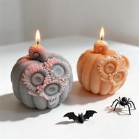 2026 Happy Halloween Decor Sunflower Pumpkin Silicone Mold Flower Pumpkin Soy Wax Candle Mold Resin Plaster Silicone Mould