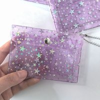 Transparent Laser Star Card Bag Children's Coin Purse Mini Cute Wallet for Women Cash Credit Card Holder Organizer
