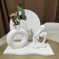3pcs Large Silicone Mold Suitable for Resin Plaster, Hollow Vase Wavy Tray with Right-Facing Figure,DIY Crafts, Home Decor