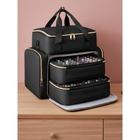 Extra Large Nail Polish Organizer Case Holds 96 Bottles Nail Polish Nail Supplies Storage Carrying Bag with 2 Removable Pouches