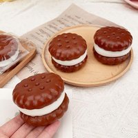 Cute Squishy Sandwich Cookies Squeeze Toy Slow Rising Stress Relief Fidget Sensory Toy for Office Classroom Relaxation