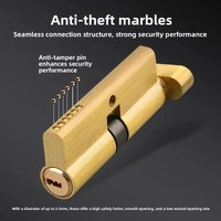 Aluminum Thumb Turn Door Lock Cylinder UPVC Anti-Pick Security Hardware with 3 Keys Home Safety 35/35