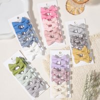 6PCS/set Girls' Hair Accessory,Solid Color,Printed Bow Hair Clip,Suitable Children,Babies To Wear Cute ,Sweet Hair Accessories