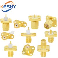 1PCS SMA Male/ Female RF Coax Connector Panel Mount Flange Chassis Solder Post Wire Terminal Adapter Goldplated Wholesale Price