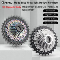 RIRO Road Bike Ultra-light Freewheel 11/12S-28-34T Bicycle CNC Vacuum Plating HG Cassette Hollow Flywheel 11/12V Speed Sprocket