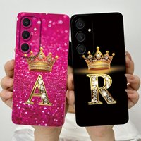 For Samsung Galaxy S25 Plus Ultra Edge Case Crown Letter Liquid Soft Silicone Phone Cases For Samsung S 25 Protection Back Cover
