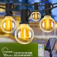Shatterproof Solar String Lights G40 Outdoor Solar Light Garden Waterproof USB Charging Lighting With Remote Decoration Light