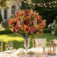 Artificial Flowers Silk Chrysanthemum Bridal Bouquet Wedding Outdoor Garden Home Room Vase Table Decora Handmade Gifts Accessory