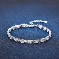 Hot fine 925 Sterling Silver Heart Lucky Clover Bracelets For women wedding party Jewelry fashion noble Christmas gifts
