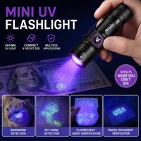 Zoom 365nm/395nm USB Rechargeable Mini UV Light Flashlight Cat Dog Pet Urine Tinea Money Ore Jade Scorpion Detection Lamp Torch