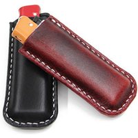 Vintage Handmade Genuine Cowhide Leather Lighter Case For Cricket/BIC Lighter Cover Leather Cas Plastic Lighter Case