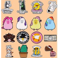Penguin Gold Coin Enamel Pins Silly Goose Brooch Lapel Pin Badge on Backpack Clothing Accessories Fashion Jewelry Fans Gifts