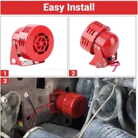 12v 110dB Red Air Raid Siren Horn Speaker Alarm Car Truck Sound Electric Motor Driven compressed air horn Loudly visible