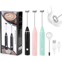 Powerful Milk Frother Wand Mini Handheld Milk Frother Whisk Rechargeable Drink Mixer for Coffee Lattes