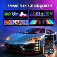 Car Mounted Led Pixel Panel Display Fun Ambient Lighting Windshield Advertising Screen DIY RGB Light Graffiti Scrolling Board