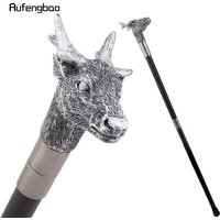 Silver Resin Deer Antler Head Walking Cane Fashion Decorative Steel Stick Gentleman Performance Stage Cane 93cm