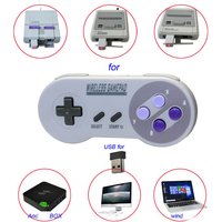 2.4G Purple Game Controller Joypad Joystick ByBluetooth 2 Reciever Wireless Button For SNES Super Classic MINI Gamepad For PC