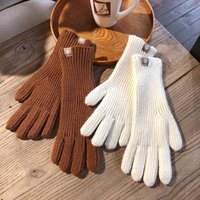AliExpress DANJIU 27CM Women Solid Simple Long Knitted Gloves Keep Warm Fingertip Touch Screen Long Style Windproof Outdoor Cycling