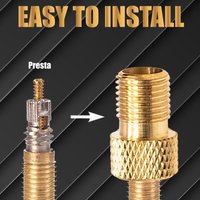 Bike Maintenance Tool Copper Bicycle Valve Adapter Golden Lightweight Presta To Schrader Adapter Bike Tire Valve Adapter