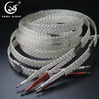 HIFI High Quality 5n oxygen free copper plated 5u silver 1Pair SP-108FS speaker cable banana plug speaker cable