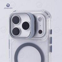 Luxury Magnetic Shockproof Clear Bumper Case For iPhone 17 Pro Max Air 16 15 14 13 12 Plus Lens Bracket Stand Cover For Magsafe