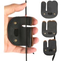 Leather Finger Tab Archery S M L Adjustable for Left Right Hand Recurve Bow Target Practice Shooting Hunting Protection Gear