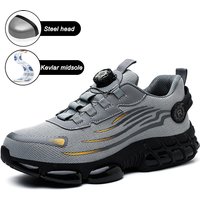 Men's Safety Shoes Air Cushion Protection Safety Boots Fashionable Casual Work Shoes Breathable Odor Protection Men's Work Boots