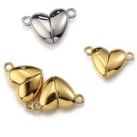 6sets Magnet Couple Heart Charm For Jewelry Making Bulk Silver/Gold Color Love Pendant Diy Women/Men Accessories Valentine's Day