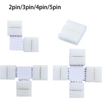 WS2812B WS2811 SK6812 WS2815 Free Soldering Led Connector 2/3/4/5PIN L/T/X Shape Corner Connector For 10mm RGB Led Strip Light