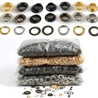 100sets 6/8/10/12mm Brass Eyelets with Washers Grommet Repairing Round Eye Rings for Shoes Bag Clothing Skin Belt Hat image 4
