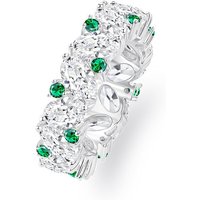 New S925 Silver Egg Shaped 4 * 6 Full Diamond Inlaid Light Luxury Niche Grandmother Contrasting Color Ring Wedding Jewelry