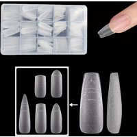 320 Pieces of Soft Gel Full-Cover Nail Stickers, 15 Sizes of Gel Full-Cover Fake Nail Art Stickers, with Box