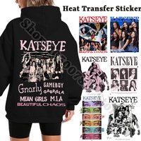 Anime Heat Transfer Sticker KATSEYE Cute Iron on Patches Fashion Clothes Appliques DIY Decal Decor Accessories Christmas Gifts