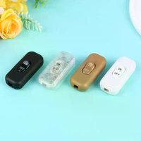2pcs Black Inline Cord Switch 250V 6A On/Off Lamp Control Appliance Switch Rocker For Table Lamp Desk Bed LED Lights