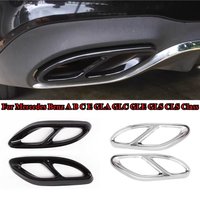 Für Mercedes Benz A B C E GLA GLC GLE GLS CLS Klasse Edelstahl Auto Auspuffblende Endrohrabdeckung Zierleiste Rahmen