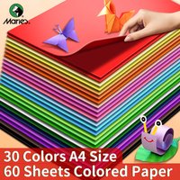 Marie's 60 Sheets of Premium A4 Colored Paper for Origami,Crafts,Featuring 30 Vibrant Shades for School Projects,Home Creations