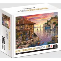 70*50cm Adult Puzzle 1000 Pieces Paper Jigsaw Puzzle Mediterranean Harbor II Famous Painting Series Learning Education Craft Toy