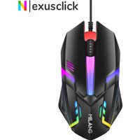 Nexusclick RGB Light USB Wired Mouse,Gaming Mouse Cableado Office Optical Mouse PC Accessories For Gaming For Desktop Laptop