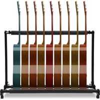 9-fach faltbarer Gitarrenständer, tragbarer Multi-Gitarrenständer mit gepolsterten Haltern für akustische E- und Bassgitarren, Studio und Heimgebrauch