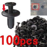 8mm Hole Door Rivet Plastic Clip 100/50 Fasteners Black Cars Lined Cover Barbs Rivet Auto Fasteners Retainer Push Pin Clips Tool