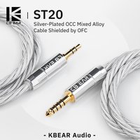 KBEAR ST20 4 core Earbud Replace wire Silver-Plated OCC Mixed Alloy Cable Shielded by OFC for Mirror KZ10 KS2
