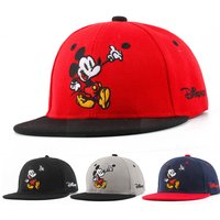 Disney Mickey Mouse Anime Figure Polycotton Baseball Cap Flat-brimmed Hat Boy Girl Summer Sun Protection Sunshade Dress Up Gifts